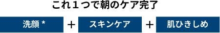 これ１つで朝のケア完了 洗顔*＋スキンケア＋肌ひきしめ