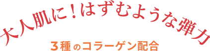 大人肌に！はずむような弾力 3種のコラーゲンの配合