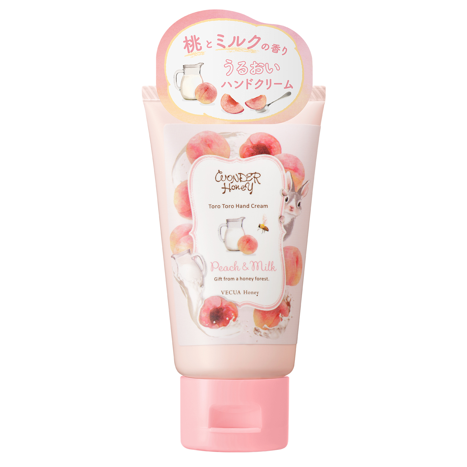 ワンダーハニー　とろとろハンドクリーム　ピーチ＆ミルク 50g