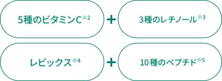 5種のビタミンC＋3種のレチノール＋レビックス＋10種のペプチド