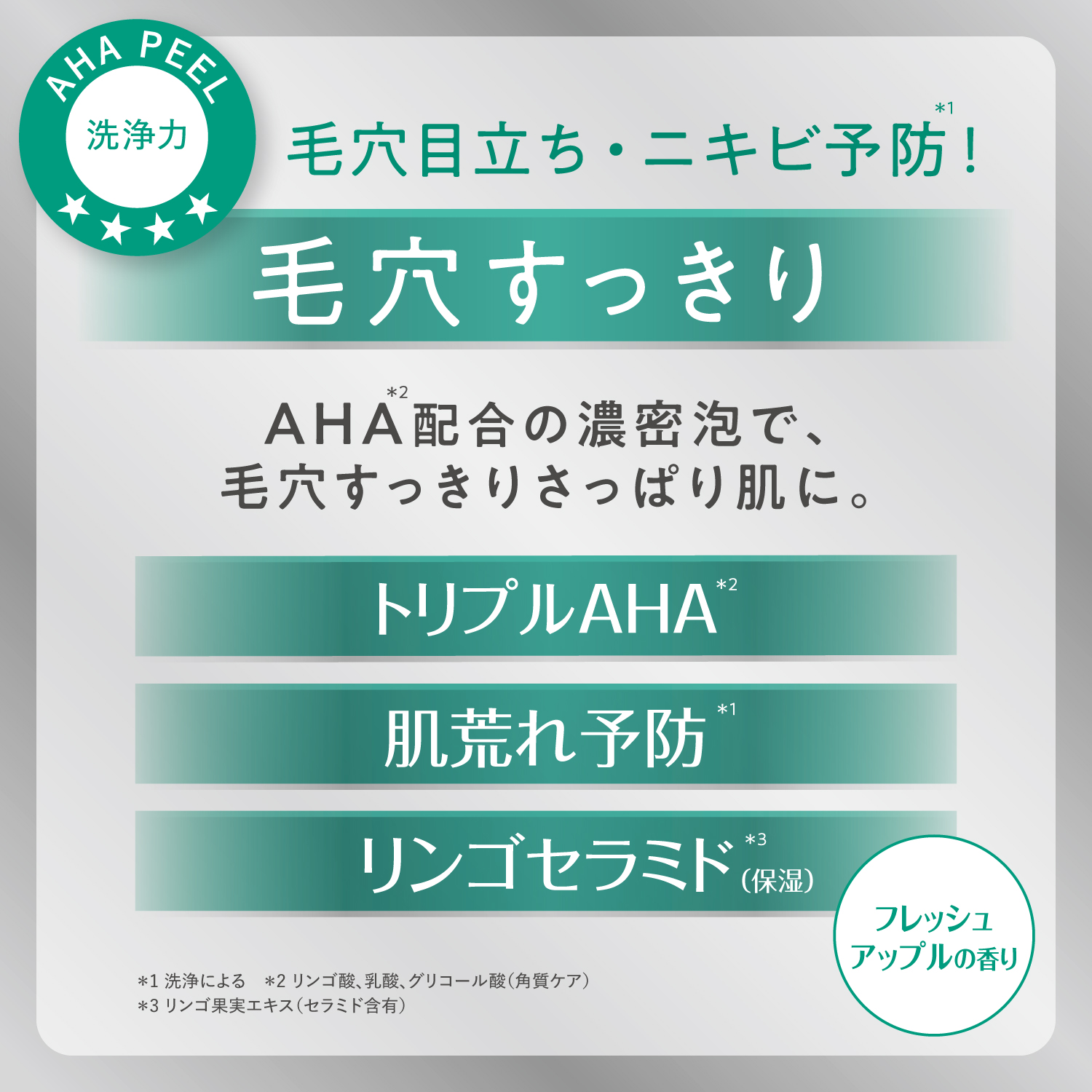 クレンジングリサーチ　ソープ AP　スキンケア　洗顔料　石けん　毛穴目立ち・ニキビ予防！　毛穴すっきり　AHA配合の濃密泡で、毛穴すっきりさっぱり肌に。　トリプルAHA　肌荒れ予防　リンゴセラミド　フレッシュアップルの香り