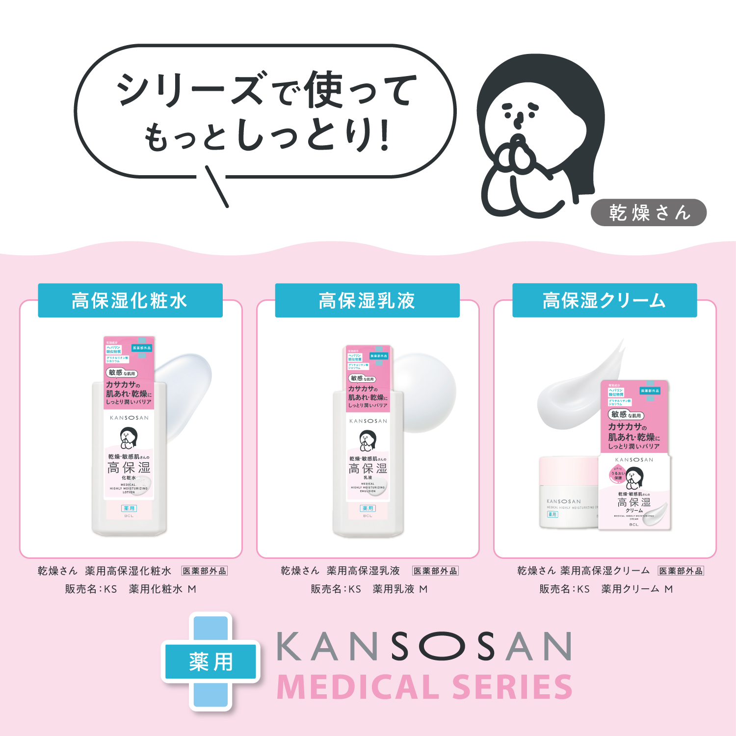 乾燥さん 薬用高保湿化粧水【医薬部外品】　スキンケア　化粧水　シリーズで使ってもっとしっとり！　高保湿化粧水　高保湿乳液　高保湿クリーム
