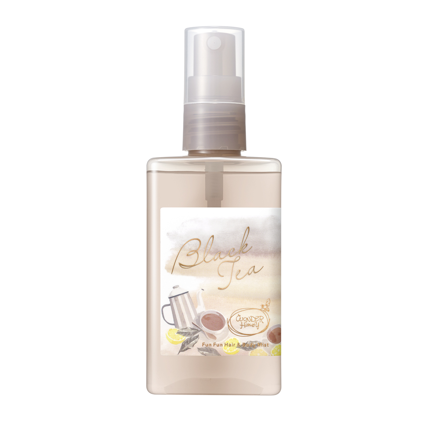 ワンダーハニー　ファンファンヘア＆ボディミスト　すっきり果実のブラックティー　ボディケア　ヘアケア　ミスト　本体画像