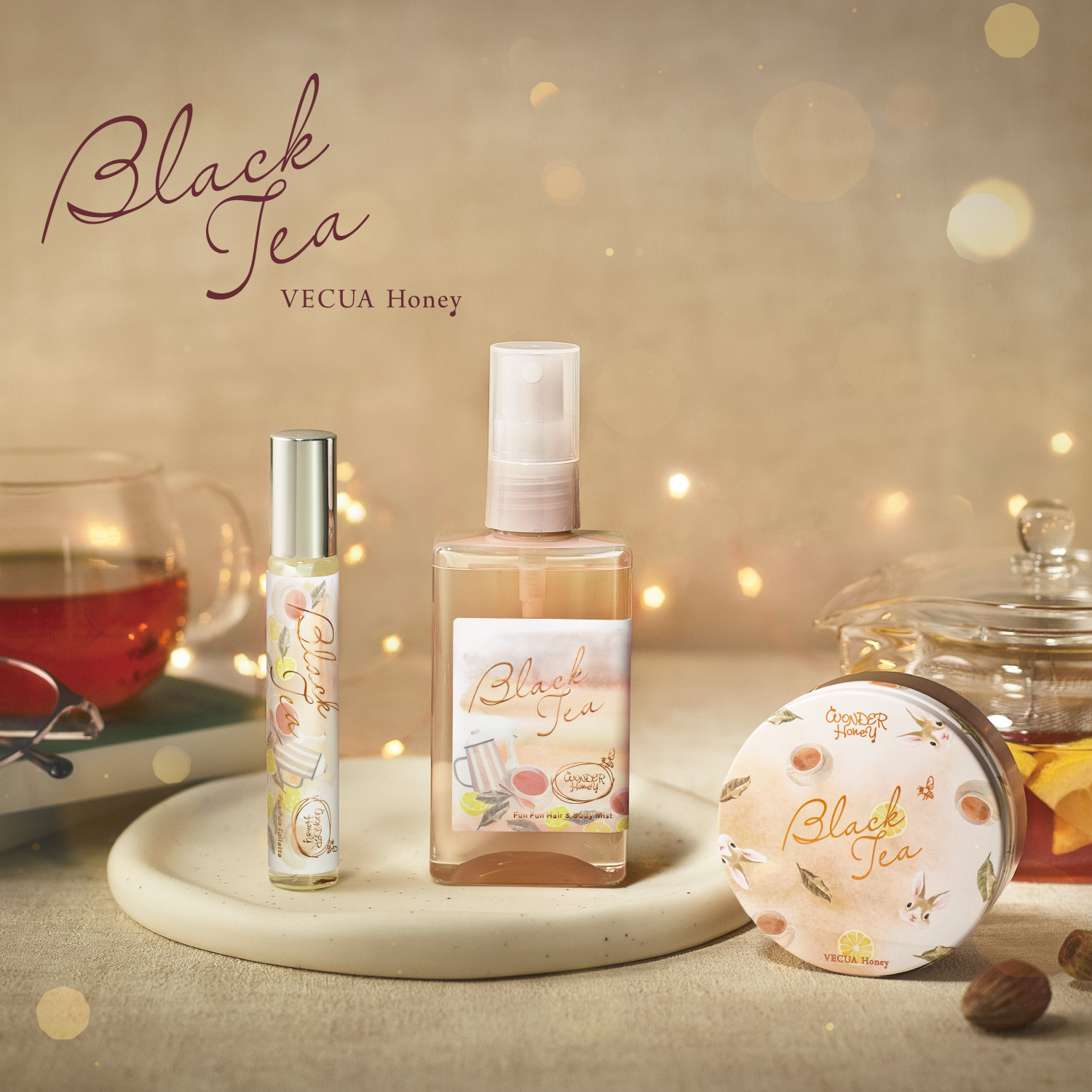 ワンダーハニー　ファンファントワレ　すっきり果実のブラックティー　ボディケア　フレグランス　オードトワレ　ブラックティーシリーズ本体画像